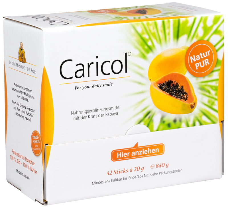 [Australia] - Caricol | 100% natural ingredients in organic quality | With Papain | Easy to dose | 42 sticks of 20 g each (840 g) 