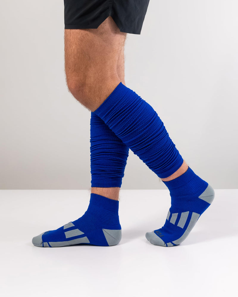 [Australia] - TCK Football Leg Sleeves, Pre-Scrunched Football Leg Sleeves for Youth Kids, Boys, Men, Moisture Wicking | Made in USA Medium Royal 