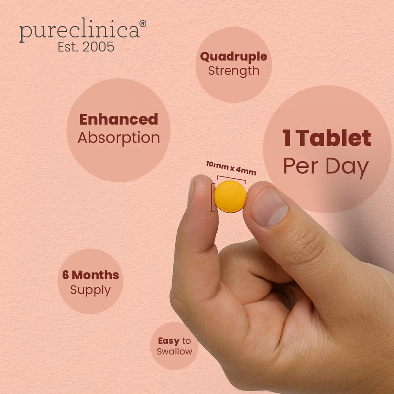 Turmeric and Curcumin - 1100mg x 180 Tablets - Including 95% Curcumin - with 5mg Black Pepper Extract - 6 Months Supply 180 Count (Pack of 1)
