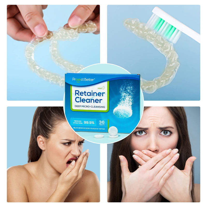 [Australia] - Retainer Cleaner Tablets & Denture Cleaning Tablets for Dental Appliances and Night & Mouth Guard.(36 Counts 36 Count (Pack of 1) 
