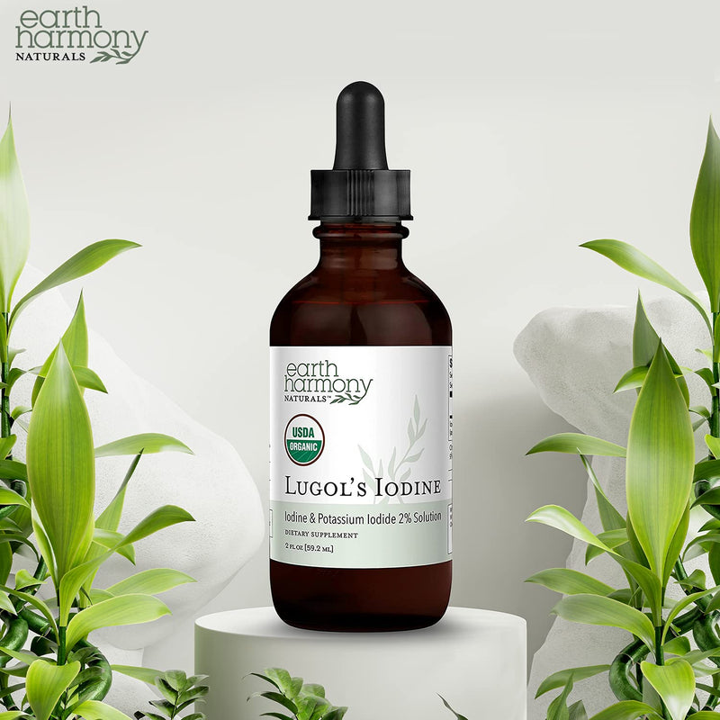 [Australia] - Organic Lugol's Iodine, Iodine and Potassium Iodide 2% Solution 3000 mcg - Liquid Supplement Drops for Thyroid Support for Women & Men, Metabolism Health, Detox Boost - Non-GMO, 395 Servings (2 Oz) Unflavored 2 Fl Oz (Pack of 1) 