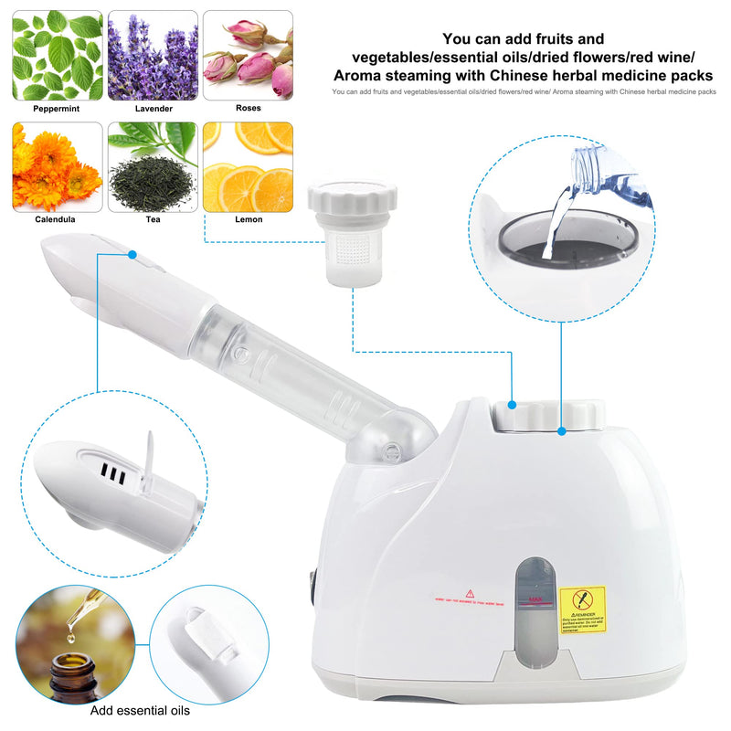 [Australia] - Facial Mist Steamer,YOKYAK Facial Steamers with 360° Rotatable Sprayer, Face Steamer for Facial Deep Cleaning, Hot Mist Humidifier Steam for Face Spa Sinuses Moisturizing, Homeuse or Salon 