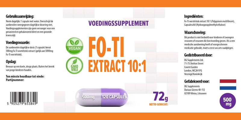 Hepatica Fo-Ti Root (He Shou Wu) 5,000mg Equivalent | 500mg 10:1 Polygonum Multiflorum Extract | 120 Vegan Capsules | 4-Month Supply | 3rd Party Lab Tested