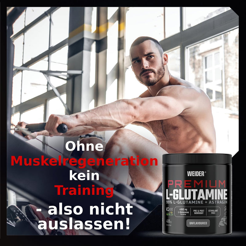 [Australia] - Weider Premium L-Glutamine (400g) Neutral in taste, 99% Kyowa Quality L-Glutamine + AstraGin for better absorption, supports muscle protection, muscle building, immunity, pre/post workout, stimulant-free 