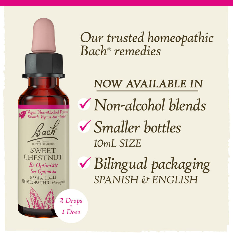 [Australia] - Bach Original Flower Remedies, Sweet Chestnut for Optimism (Non-Alcohol Formula), Natural Homeopathic Flower Essence, Holistic Wellness and Stress Relief, Vegan, 10mL Dropper 