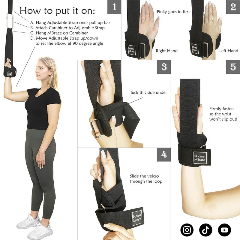 [Australia] - BComer MBrace - Shoulder Stretcher - Shoulder Pulley Post-Injury Recovery - Mobility Stretching Wrist Brace Traction Device | Pravilo Trainer Grips 