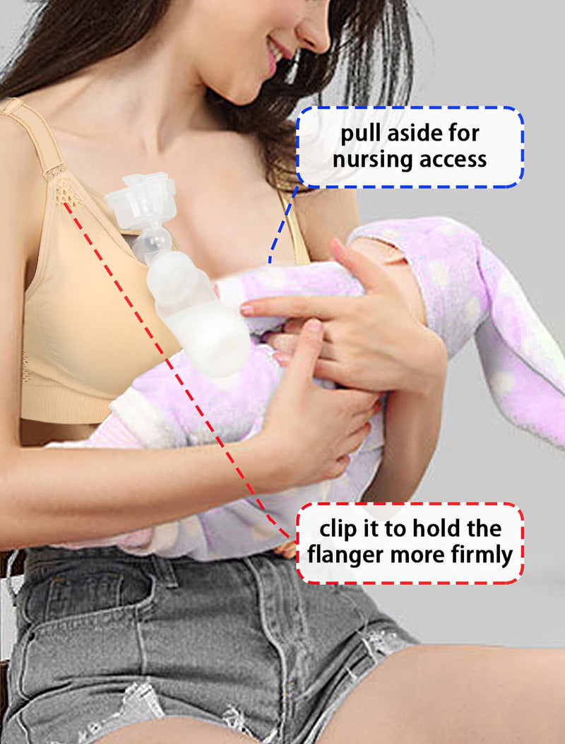 [Australia] - 4HOW Pumping Bra Hands Free Maternity Bras for Breastfeeding Pumping and Nursing Bra in One Comfort Smooth,Great Support X-Large Black+grey+beige 