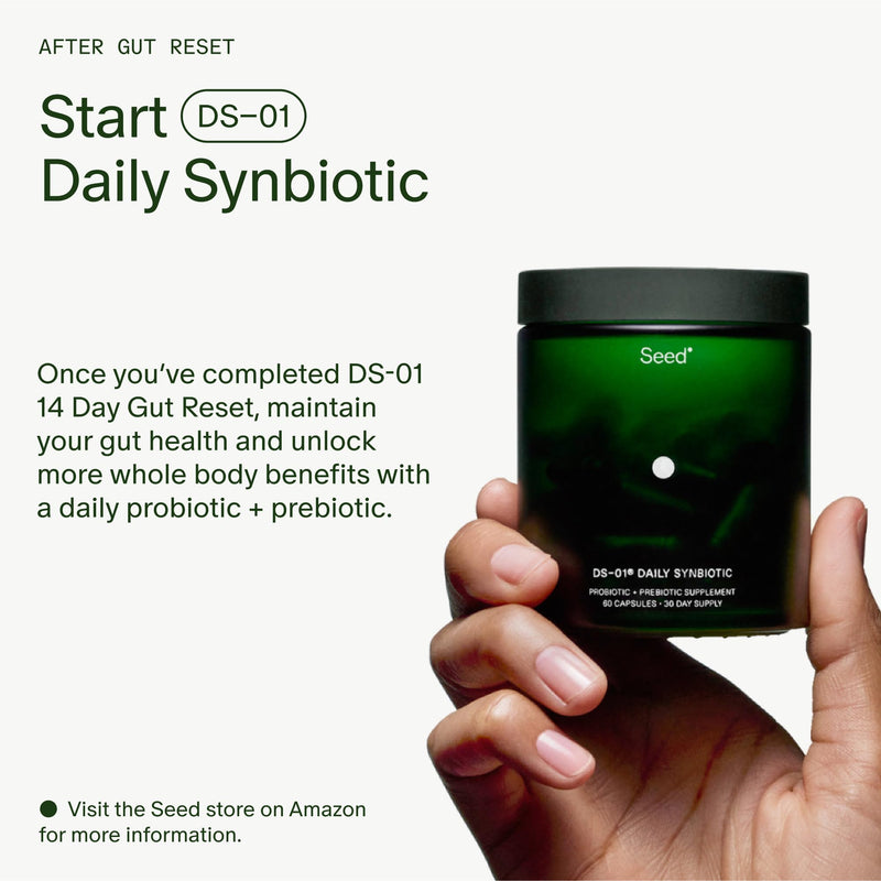 [Australia] - Seed 14 Day Gut Reset - Prebiotic and Probiotic for Women & Men - Digestive Health, Gut Health, Rapid Gut Recovery, Bloating & Constipation Relief - Vegan & Shelf-Stable - 28 Capsules (14-Day Supply) 