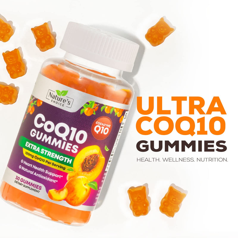 [Australia] - CoQ10 100mg Gummies - 3X Better Absorption, Antioxidant for Heart Health Support & Energy Production, Ultra Coenzyme Q10 Vitamins, Coq 10 Supplements, Dietary Supplement, Non-GMO - 30 CoQ10 Gummies 30 Count (Pack of 1) 