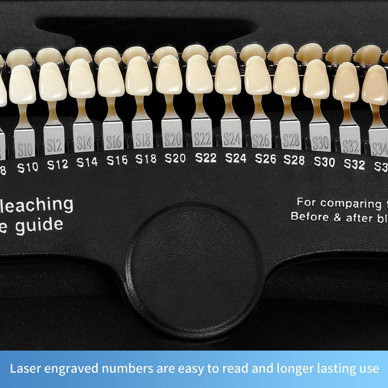 Dental Teeth Shade Guide Professional Porcelain 3D R-20 Tooth Whitening Shade Chart with 20 Colors, Dental Bleaching Shade Tab for Dentist Tracking Teeth Whitening Course