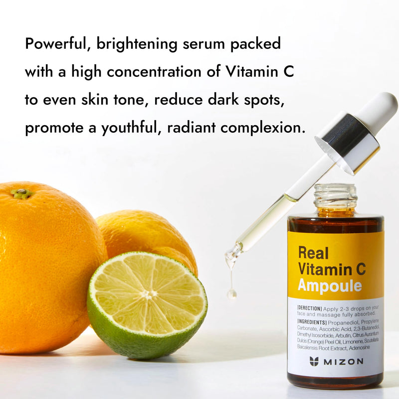 MIZON Real Vitamin C Ampoule, Pure Vitamin C, No Water Added,10 Ingredients, Nutrition, Face Moisturizer (0.51 fl. Oz) 0.51 Fl Oz (Pack of 1)