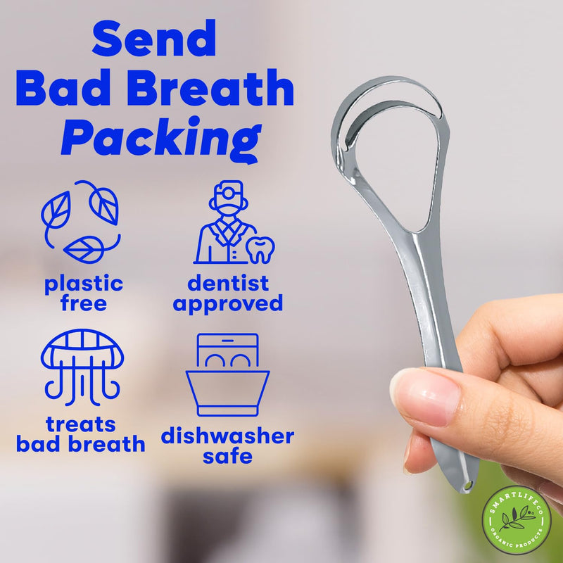 [Australia] - Tongue Scraper For Adults - Dual Head Stainless Steel Tongue Cleaner Travel Metal Case | Bad Breath Mouth Treatment | Best Disposable Metal Plastic-Free Scrubber | Oral Care Hygiene Essential Kit, 2pk Dual Scrape 