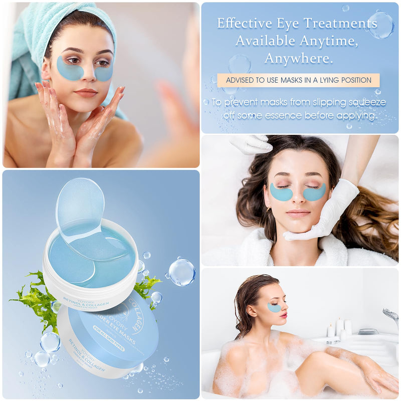 [Australia] - Under Eye Patches Masks - for Dark Circles, Puffy Eyes, Fine Lines, Wrinkles, Eye Bags Treatment with Collagen and Hyaluronic Acid, Moisturizing and Hydrating (60 Pcs)… Cornflower Blue 