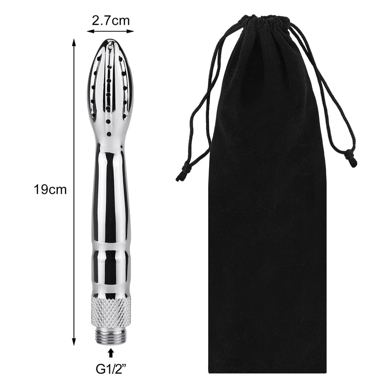 [Australia] - Shower Douche Shower Enema Shower Cleaner Enema Douche System, Handheld Water Shower Nozzle Anal Rinse Vaginal Cleaning Kit for Men Women, Silver (Aluminum) 