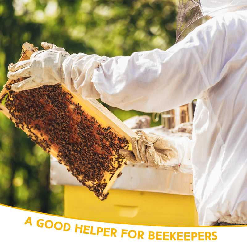 [Australia] - Xuhal Bee Keeping Hats and Gloves Includes Thick Goatskin Leather Bee Gloves with Ventilated Sleeves and Bee Keeper Fencing Veil Mosquito Hats Sun Hat with Hidden Net Mesh Mask 