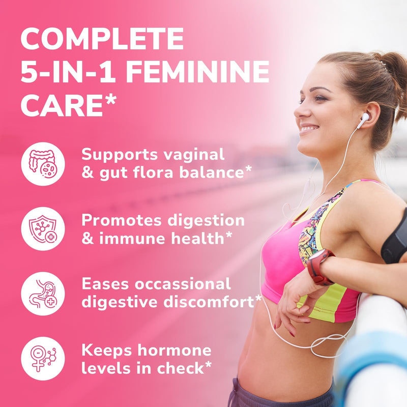 Vitalibre Probiotics for Women 100 Billion CFU 15 Strains, Daily Probiotic | 30 Vegan Capsules, Prebiotic Supplement with Organic Cranberry to Support Vaginal, Digestive, Immune Health, Shelf Stable 30 Count (Pack of 1)