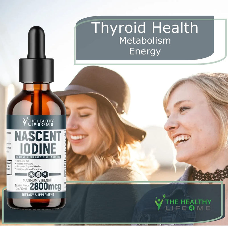 [Australia] - Nascent Iodine Organic | 2800mcg | Potassium Iodide | Iodine Supplement | Iodine Drops | Vegan | Clear Color | Large 2oz 
