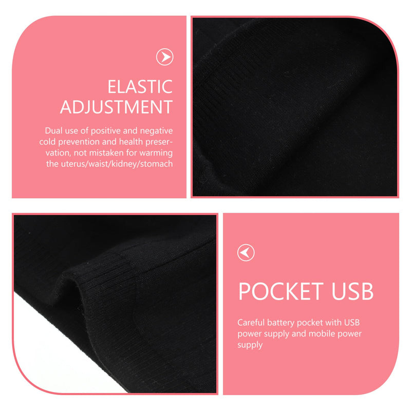 Gatuida Cashmere Waist Warmer,Wool Warming Belt Elastic Lower Waist Support Abdominal Protector Stomach Binder Waist Support Protector Belt Black