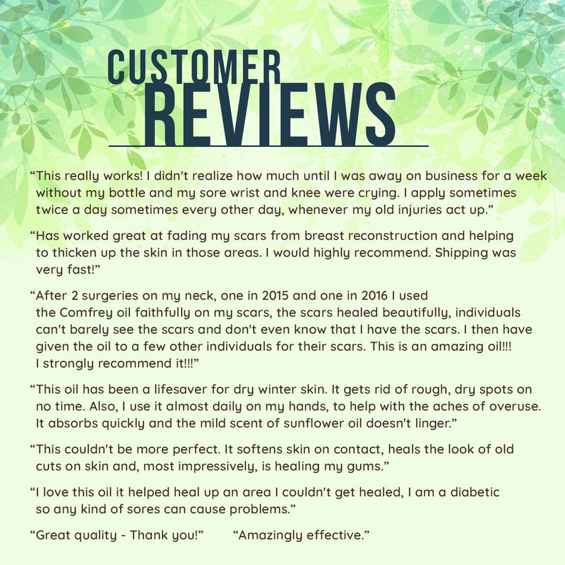 [Australia] - Organic Comfrey Oil – Raw, Infused, Pressed Herbal Oil - Organic Comfrey Leaf & Organic Sunflower Seed Oil (1 fl. oz) 1 Fl Oz (Pack of 1) 