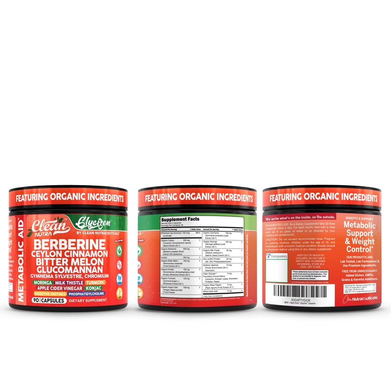 [Australia] - Clean Nutra Berberine and Ceylon Cinnamon Supplement Bitter Melon Glucomannan Gymnema Sylvestre Chromium Moringa Milk Thistle Turmeric Apple Cider Vinegar Digestive Enzymes Inositol Pills 90 Capsules 