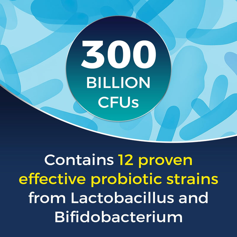 300 Billion CFU Probiotics & Prebiotics for Gut Health - 12 Live Cultures - Lactobacillus Acidophilus & Bifidobacterium - Advanced Prebiotic & Probiotic Supplement for Women & Men - 60 Capsules 60 count (Pack of 1)