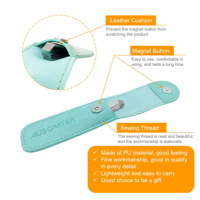 Beard Tweezers, White Hair Plucking Tweezers, Stainless Steel, Fine Hair Removal Tweezers, Eyebrows Shaping Tool, 5mm Tip, Cyan PU Case 1Pack, Silver, 1.0 Count, (BRTW-SSS-96WDQP)