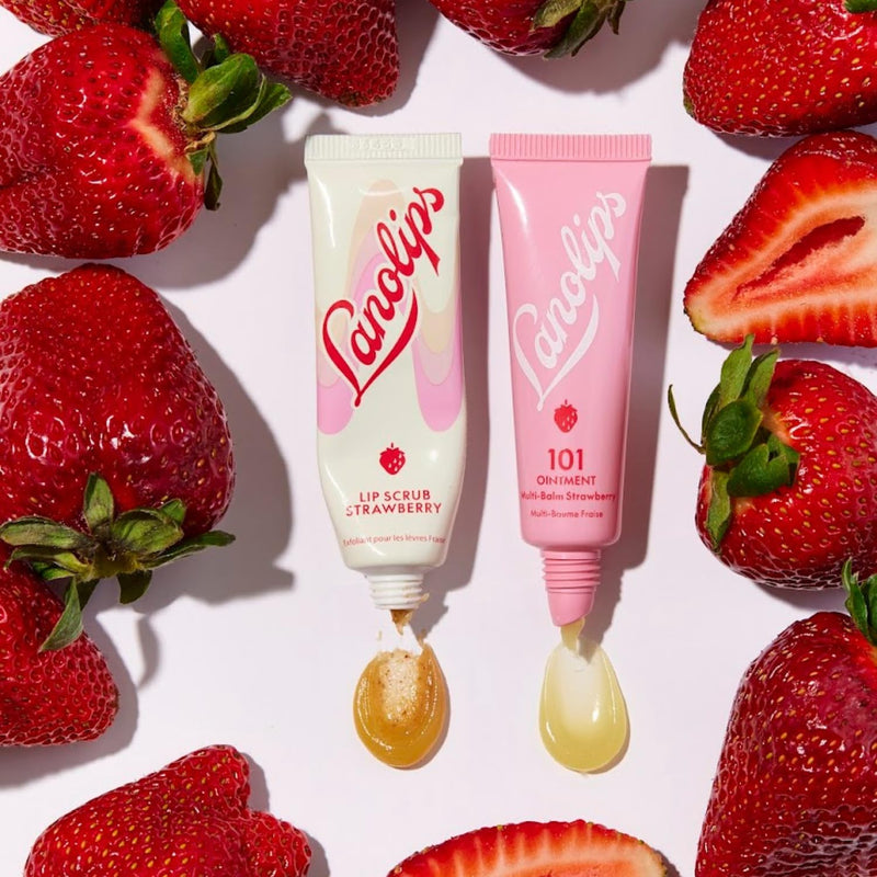 [Australia] - Lanolips Lip Scrub - Natural Lip Exfoliator Made with Lanolin, Vitamin E & Finely Ground Strawberry Seeds - Gentle Sugar Scrub for Healthy, Soft Lips - Strawberry (.35 oz) 