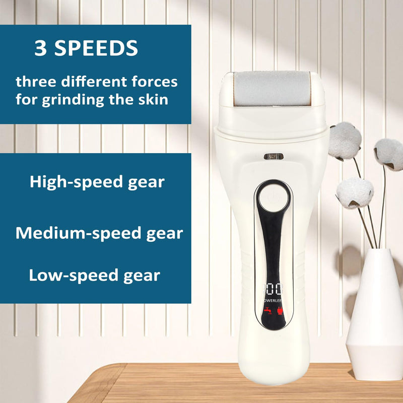 [Australia] - Electric Callus Remover for feet - FSA Eligible - Portable Rechargeable Electric Foot Files with 3 Heads - Pedicure Kit for Dry Dead Hard Cracked Skin 3 Replacement Heads 