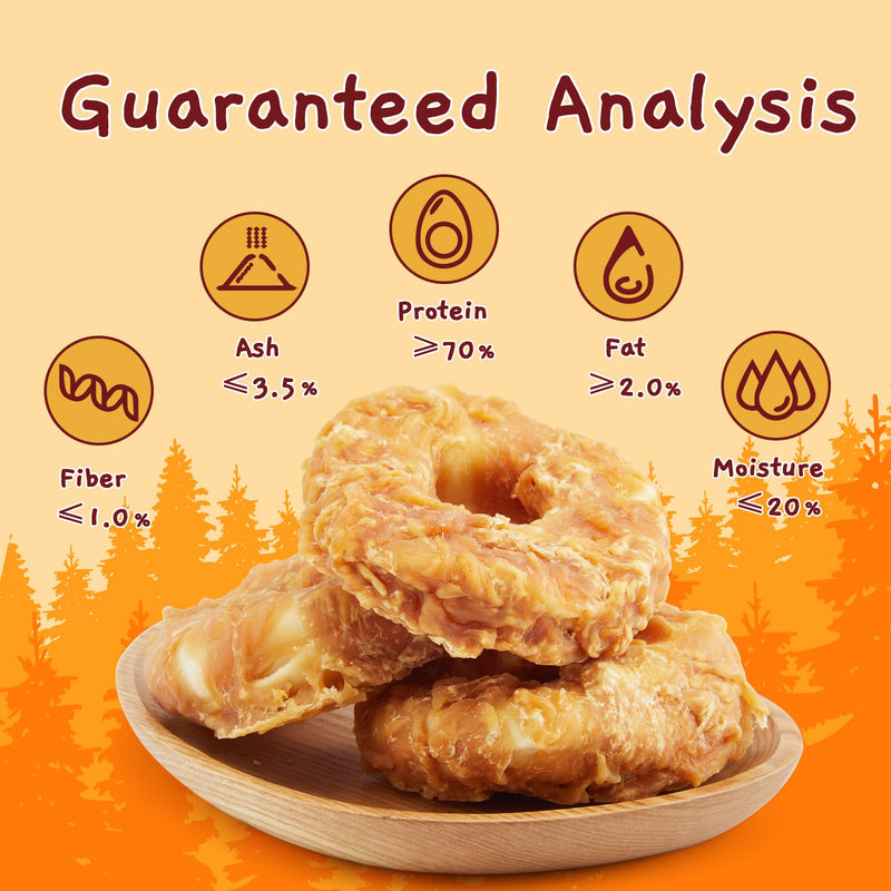 Jungle Calling Dog Treats Long Lasting, Rawhide Chews for Dogs, Chicken Wrapped Rawhide Donuts, Chewy Snacks for Medium Large Dogs Chicken Rawhide Donuts - PawsPlanet Australia