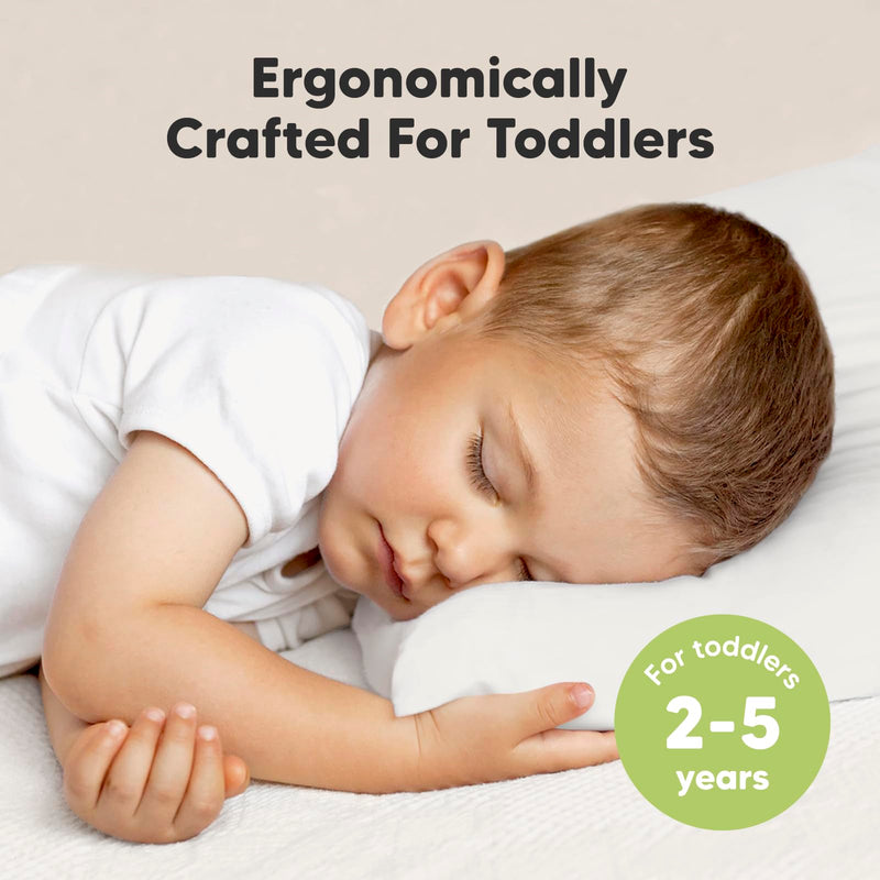 [Australia] - Toddler Pillow with Pillowcase - 13x18 My Little Dreamy Pillow, Organic Cotton Toddler Pillows for Sleeping, Kids Pillow, Travel Pillows, Mini Pillow, Nursery Pillow, Toddler Bed Pillow (Soft White) Soft White 