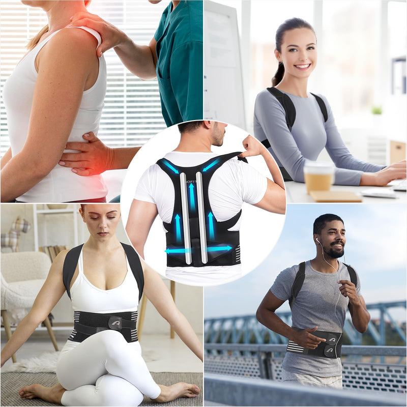 [Australia] - Back Brace Posture Corrector for Men and Women-Adjustable And Lightweight Improve Posture Back Brace for Upper and Lower Back Pain Relief-Scoliosis, Hunchback and Spine Correction Large 