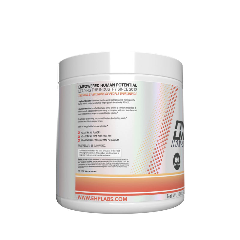 [Australia] - EHP Labs OxyShred Non Stimulant Pre Workout Powder - Stim Free Pre Workout, Caffeine Free Preworkout for Men & Women with L Glutamine & Acetyl L Carnitine - Peach, 60 Servings 