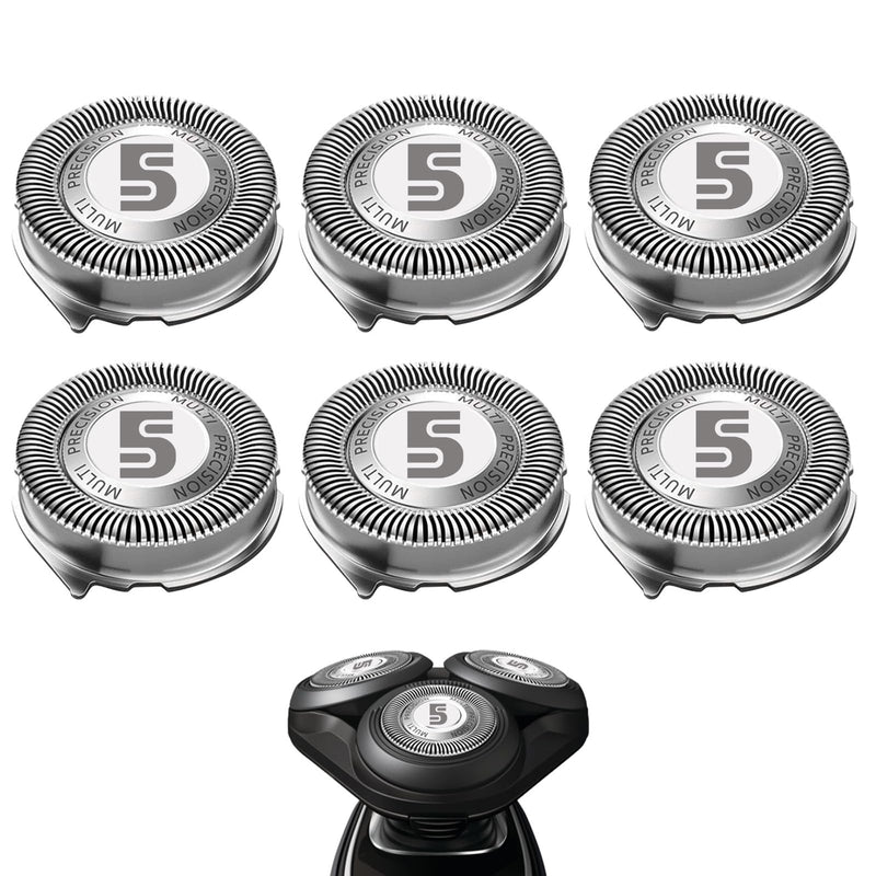 SH50 Replacement Heads Compatible with Philips Norelco 5000 Series Shaver, Blades for Philips Norelco Aquatec Shavers, HQ8 Replacement Blades, 6-pc Pack SH50 6-pc pack
