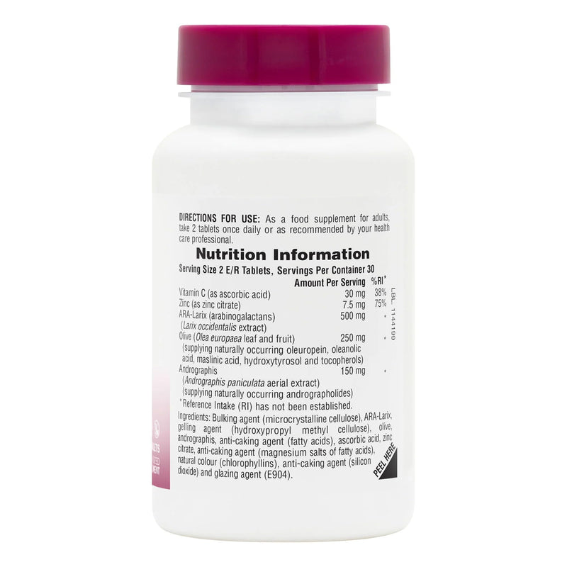 NaturesPlus Herbal Actives Tri Immune Tablets - Triple Action Immune Support with Zinc and Vitamin C, Olive Leaf, Arabinogalactans, Andrographis - Vegetarian, Gluten Free - 60 Tablets 60 count (Pack of 1)