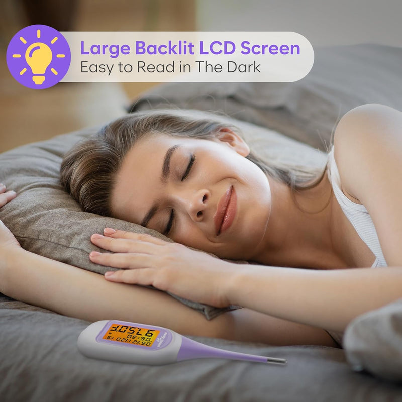 [Australia] - Digital Basal Thermometer for Ovulation Tracking, +/-0.09F Accuracy,60 Days of Memory for Easily Tracking Ovulation, Alarm Clock Alert, Switchable Celsius/Fahrenheit 