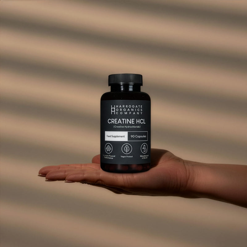 Harrogate Organics Creatine HCL Supplement 90 Capsules - 30-Day Supply - 750mg Pure Hydrochloride - for Muscle Energy, Endurance Boost & Cognitive Support