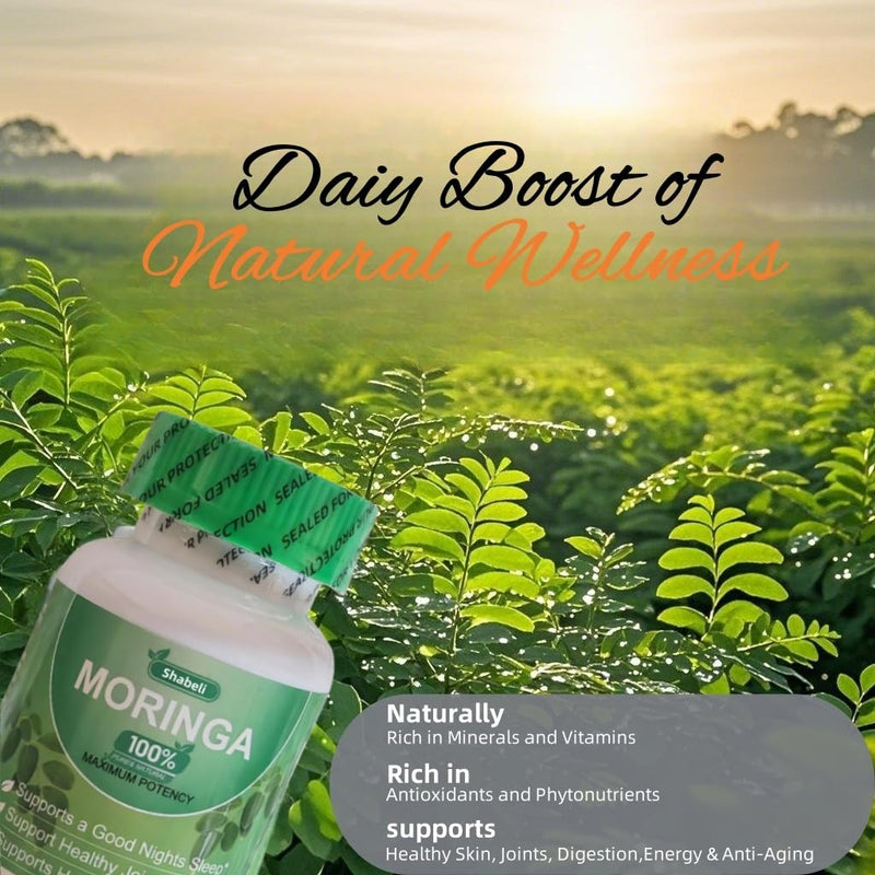 2 PCS Moringa Capsules,90 Capsules 800mg Non-GMO and Gluten Free,Moringa Powder Capsules Supplement Supports Energy, Joint & Immunity & Gut Health