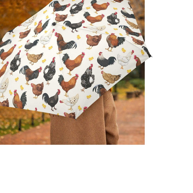 JIPONI Travel Umbrella Personalized Automatic Folding Umbrellas Windproof UV Proof Sun Rain Umbrella 3 Rooster