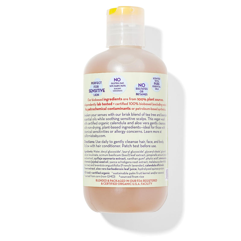 [Australia] - California Baby Tea Tree & Lavender Baby Shampoo And Body Wash - Allergy Tested Baby Soap and Toddler Shampoo, for Dry, Sensitive Skin, 100% Plant-Based - USDA Certified, 251 mL / 8.5 fl. oz. 