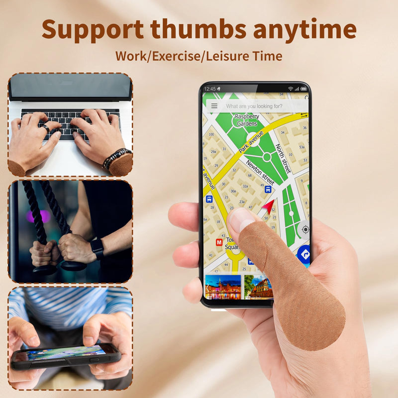 [Australia] - Thumb Support Tape for Arthritis & Tendonitis 10 Sheet (20 PCS), Self-Adhesive Elastic Thumb Brace for Pain Relief, Adjustable Beige Wraps Precut Thumb Support Tape for Sports Housework & Daily Use 