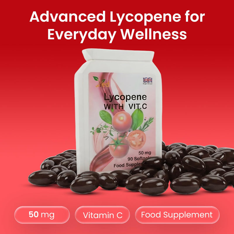 Ved Lycopene Supplement Supports Energy Balance, Non-GMO, High Lycopene,50mg x 90 softgels, 360 Days Supply.