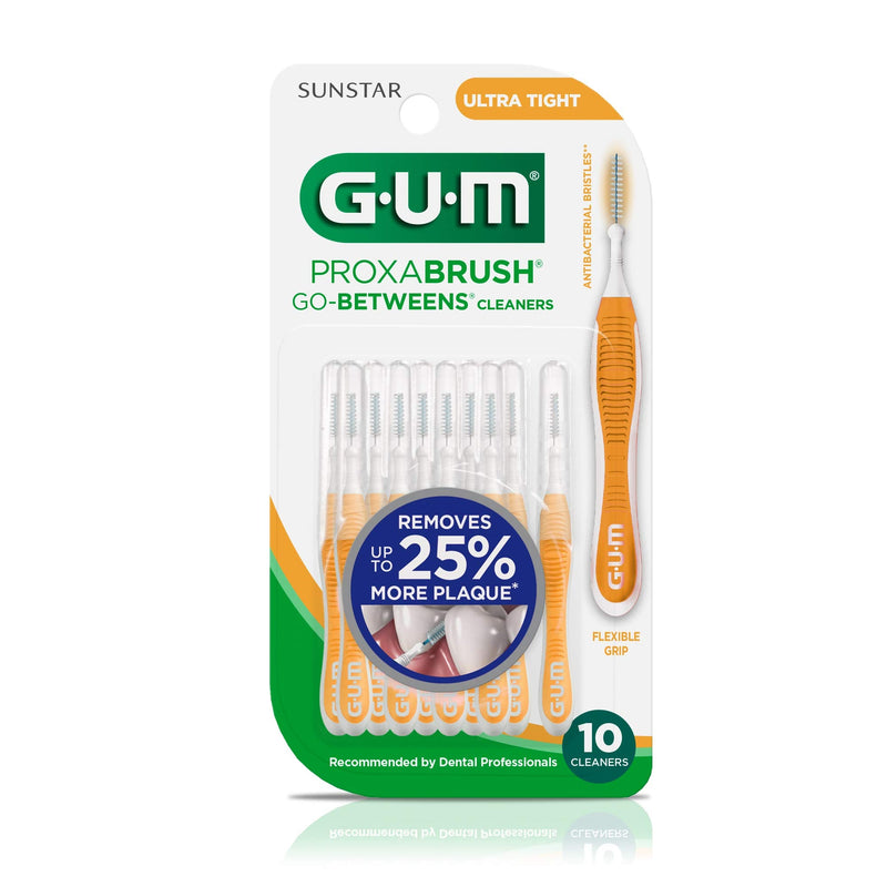 GUM Proxabrush Go-Betweens Interdental Brushes, Ultra Tight, Plaque Removal, 10 Count 10 Count (Pack of 1)