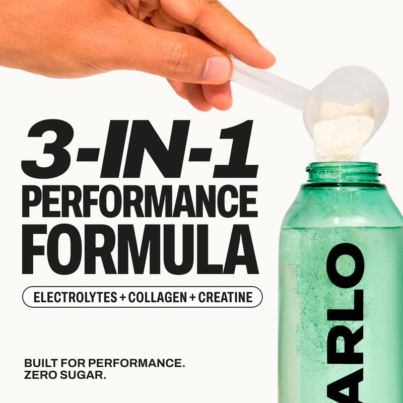 Harlo 3-in-1 Electrolytes Powder with Creatine & Collagen – Hydration, Muscle & Joint Support | Zero Sugar | 30 Servings (Raspberry) Raspberry