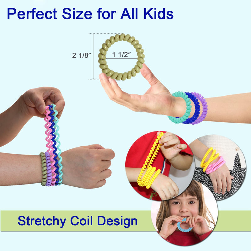 [Australia] - Sensory Chew Bracelets for Boys and Girls, 8 Pack Stretchy Coil Bracelet Fidget Toys for Kids with Autism ADHD SPD or Special Needs, Oral Motor Aids Jewelry Reduce Teething Biting and Anxiety 