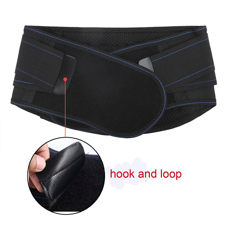 IPENNY Self Heating Waist Back Support Belt with Detachable Magnet Steel Plate Adjustable Therapy Lumbar Brace for Pain Relief (X-Large-black) X-Large-black