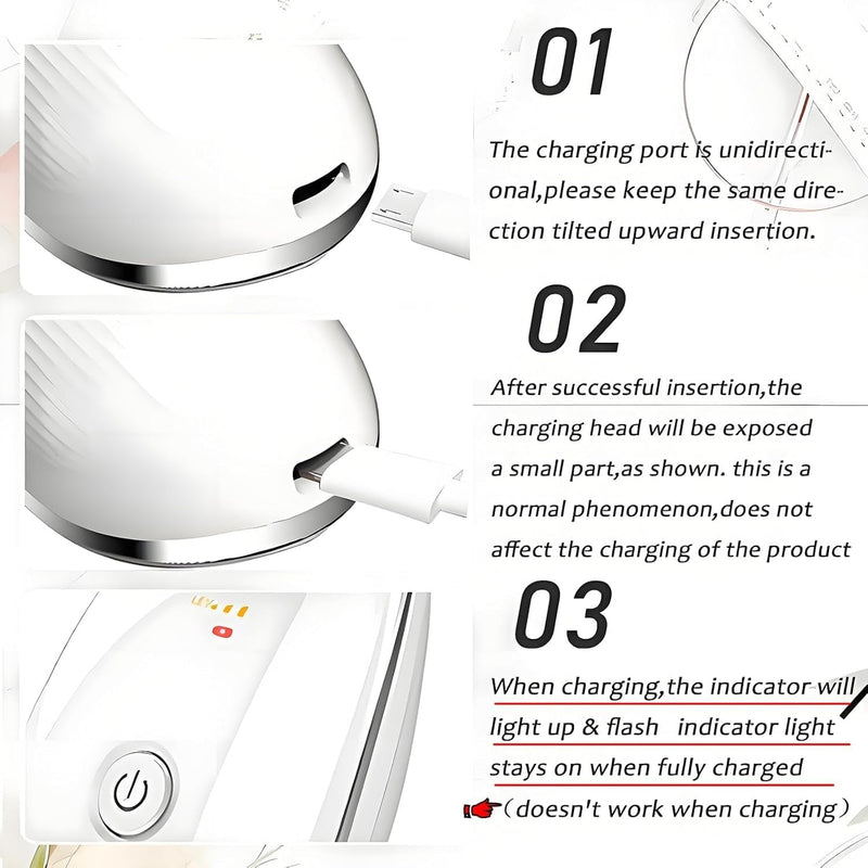 7-Color LED Facial Massager for Skin Care – Portable Multifunctional Face Massager Tool with Heat & Vibration, Anti-Aging & Wrinkle Reduction, Glossy White