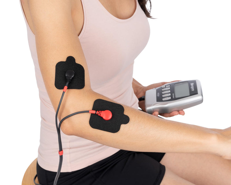Discount TENS Brand - Lead Wires Compatible with Compex, Snap, 4 Pack | Molded strain-relief sleeves, durable flexible insulated cable resists kinking and breakage, connects 2 electrodes per wire Compex Snap