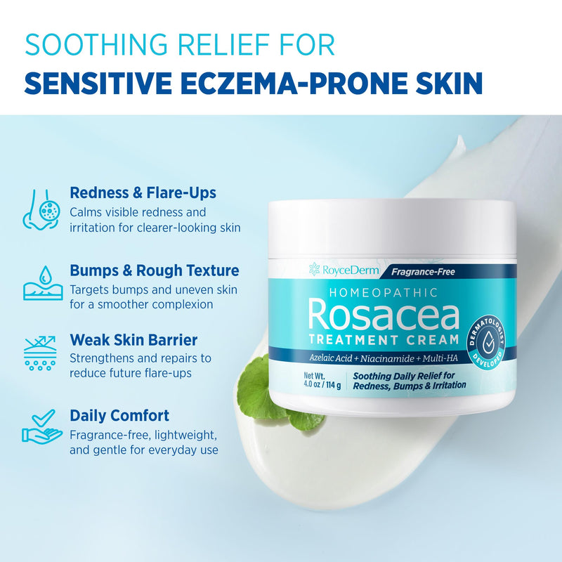 [Australia] - Roycederm Rosacea Treatment for Face with Azelaic Acid ‚Äì Redness Relief & Corrector ‚Äì Sensitive Skin Moisturizer for Redness, Bumps & Irritation with & Sulphur, Niacinamide, Centella & Ceramides 