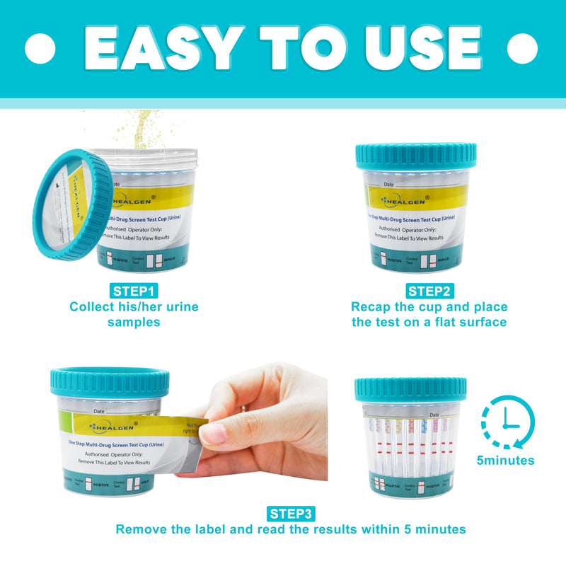 [Australia] - 12 Panel Multi-Drug Urine Test, Compact Cup for Home Rapid Test (MTD, OXY, MDMA, THC, BUP, BAR, MTD, AMP, BZO, MOR, COC, MET), 99% Accurate Results in 5 Minutes, 6 PACK 