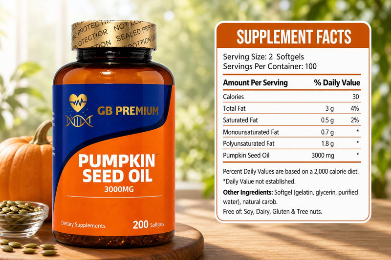 Pumpkin Seed Oil 3000mg, Cold Pressed Pumpkin Seed Oil Softgels, Omega 6 & 9 with Linoleic and Oleic Acid, Dietary Supplement, 200 Softgels